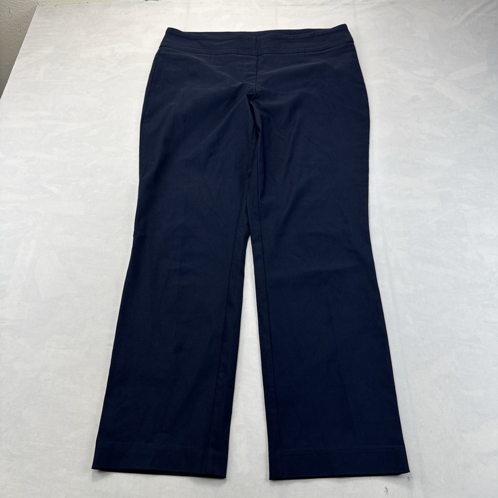Hilary Radley Womens Pants Size 12 Navy Blue Straight Leg Stretch Career Dress